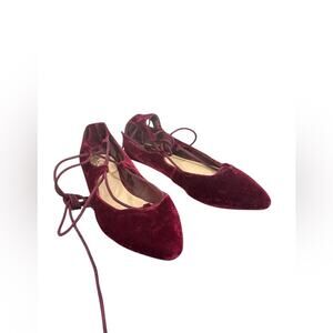 Cato Burgundy Maroon Women’s lace up flats 7